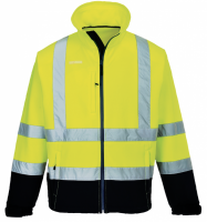 High Visibility Yellow Navy S425YNR Portwest Softshell Jacket